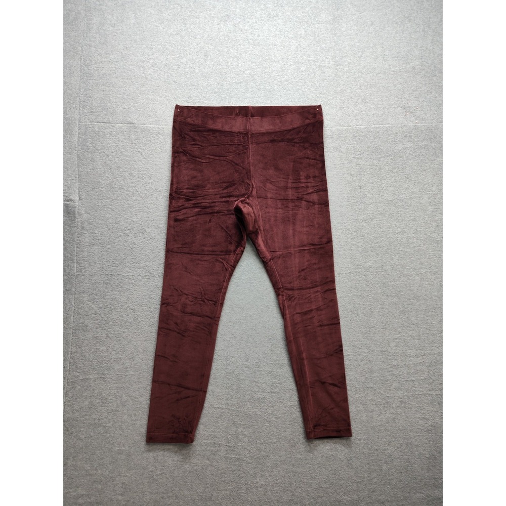 Old Navy Women Legging XL Burgundy Faux Suede High Waist Pull On Comfort Stretch